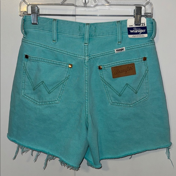 Wrangler Donna High Rise Jean Shorts Turquoise Blue Women’s 25 - Picture 5 of 10